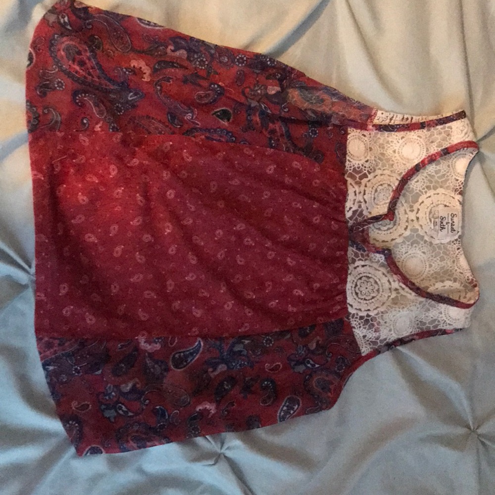 Sheer sleeveless top from sunset and sixth